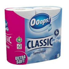 Ooops Toalettpapír, 3 rétegű, 4 tekercses, OOOPS Classic, sensitive (KHHVP061) higiéniai papíráru