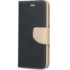  Oppo A17, Oldalra nyíló tok, stand, Fancy Book, fekete/arany tok és táska