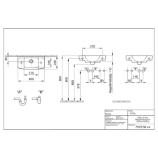  Optic kézmosó 50cm, 1 furattal, bal oldalon, fehér szaniter