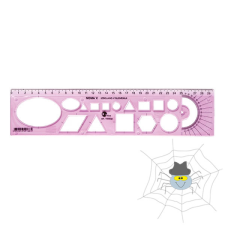 OPTIMA átlátszó sablon vonalzó 30 cm - pink vonalzó