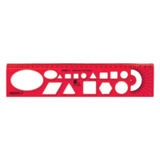 OPTIMA Sablon vonalzó OPTIMA piros 30cm vonalzó