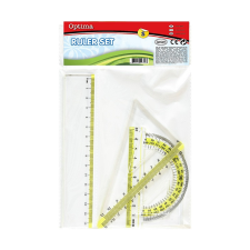 OPTIMA Vonalzókészlet OPTIMA 15cm vonalzóval 4db-os vonalzó