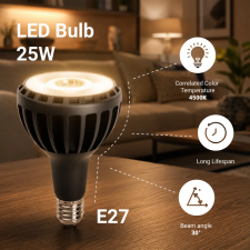 Optonica 1529 LED spot fényforrás PAR30 30W/220V E27 4500K RA80 - fekete izzó