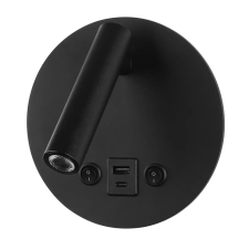 Optonica 7585 LED Wall Light 8W With ON/OFF-Switch + USB Black világítás