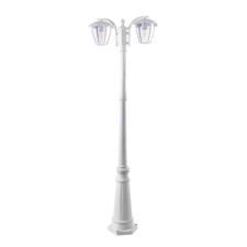Optonica Álló kerti lámpa "POLE", matt fehér, 200cm, alumínium, 2*E27 kültéri világítás