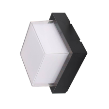 Optonica Fekete fali lámpa2,négyszögletes, 15W, 230V, 1500Lm,IP65,3000K világítás
