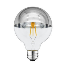 Optonica LED gömb(G95), E27, 4W, ezüstözött üvegbúra, 2700K, 400LM, 230V izzó