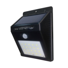 Optonica LED napelemes fali lámpa 0.75W IP54 fekete ház 6000K (WL2-A6 / 7405) kültéri világítás