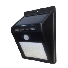Optonica LED napelemes fali lámpa, fekete ház; 0,75W; 6000K; IP54 világítás