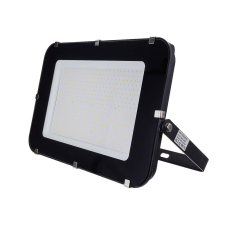 Optonica LED reflektor 300W, SMD fekete 150°, IP65,semleges fehér fény, 100cm kábellel kültéri világítás