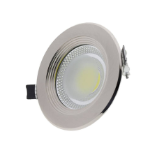 Optonica LED spotlámpa, 15W, COB, inox keret, kerek, fehér fény világítás