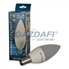 Optonica SP1952 LED fényforrás C35 B22 6W 175-240V 480lm 2700K 180° 37x90mm IP20 A+ 25000h izzó