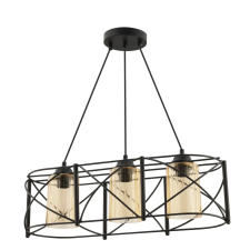 Opviq Chandelier Black Yellow Dratrio Glass - Black, Yellow világítás