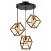 Opviq Chandelier Natural Black Cube Triple B Glass