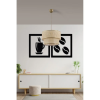 Opviq Elegáns Ecru &amp; White csillár, fém test, állítható kábel, 70 cm magas, CE minősítésű, E27 aljzat max. 40 W, tökéletes modern terekbe