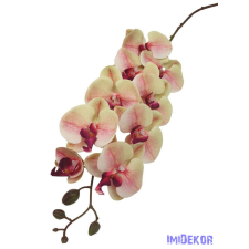  Orchidea 9 mű fejes ág 110cm - Zöld-Bordó középpel dekorációs kellék
