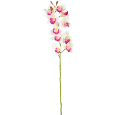  Orchidea ág gumi krém-pink M77cm 24db/# dekorációs kellék