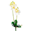  Orchidea ág levéllel gumi fehér M48cm 48db/#