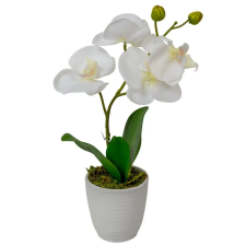  Orchidea cserepes gumi fehér 33cm dekorációs kellék