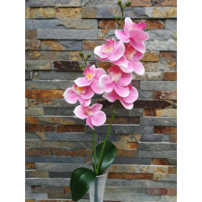Orchidea gumis Phalaenopsis 2 ágú 2 leveles művirág 45 cm - Rózsaszín dekoráció