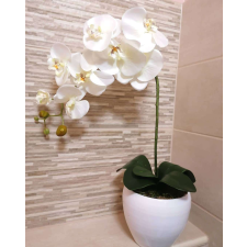  Orchidea Művirág 1 szálas kaspóban #fehér ajándéktárgy