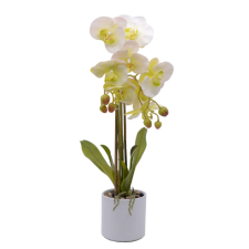  Orchidea művirág - fehér kaspóban dekoráció