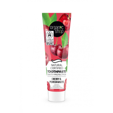  Organic Shop bio minősített szuvasodás elleni fogkrém cseresznyével és gránátalmával 100 g fogkrém