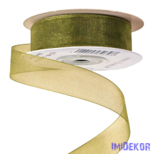  Organza szalag 20mm x 20m - Olivazöld dekorációs kellék