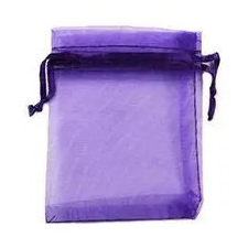 Organza tasak, 7x9 cm, lila (5 db) ajándéktasak
