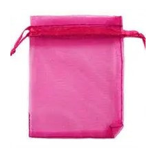 Organza tasak, 7x9 cm, Pink (5 db) ajándéktasak
