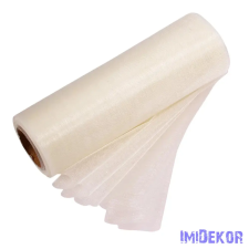  Organza tekercs 12cm x 10m - Ekrü dekorációs kellék