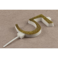  Óriás arany csillámos 5 számgyertya party kellék