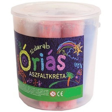  Óriás aszfaltkréta 12 darabos készlet vödörben - vegyes színek (20292) kreatív és készségfejlesztő