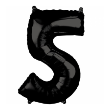  Óriás szám fólia lufi – 5 - Fekete party kellék