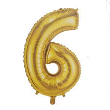  Óriás szám fólia lufi – 6 – Arany party kellék