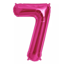  Óriás szám fólia lufi – 7 – Rózsaszín - Pink party kellék