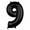  Óriás szám fólia lufi – 9 - Fekete