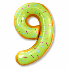  Óriás szám fólia lufi – Fánk – 9 party kellék