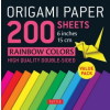  Origami Paper 200 sheets Rainbow Colors 6" (15 cm)
