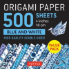  Origami Paper 500 sheets Blue and White 4" (10 cm)