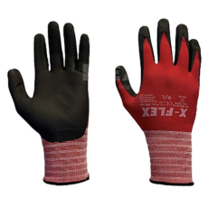 Original FLEX Kesztyű - vágásbiztos 1. vágási szint X-FLEX piros-fekete Nitril  8/M