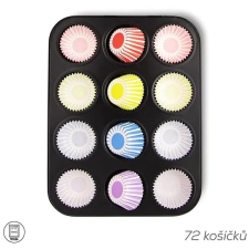 Orion 12 részes fém muffinforma + 72 db papír kosár sütés és főzés