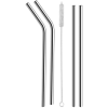 Orion Rozsdamentes acél szívószál, 18 cm, 4 db, tisztítókefével