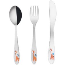 Orion Rozsdamentes acélból készült gyermek evőeszközök 3 db GIRAFFE (143673) tányér és evőeszköz