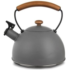Orion Sípoló teáskanna, rozsdamentes acél, WOODEN 2,9 l szürke vízforraló és teáskanna