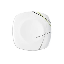 Orion Szögletes porcelán desszertes tányér GREEN tányér és evőeszköz