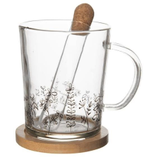 Orion Üveg/kerámia bögre, rét, csészealj + szűrő 0,42 l (128885) bögrék, csészék