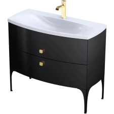 Oristo Louis szekrény 101.6x47.7x55.4 cm Függesztett, mosdó alatti fekete OR50-SD2S-102-7 fürdőszoba bútor