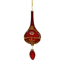 Ornament Decoris - Elegáns piros gömb 25cm karácsonyfadísz
