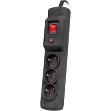 ORNO Armac Arcon M3 Túlfeszültség védő elosztó 3 aljzatos 3m - Fekete (09425) hosszabbító, elosztó